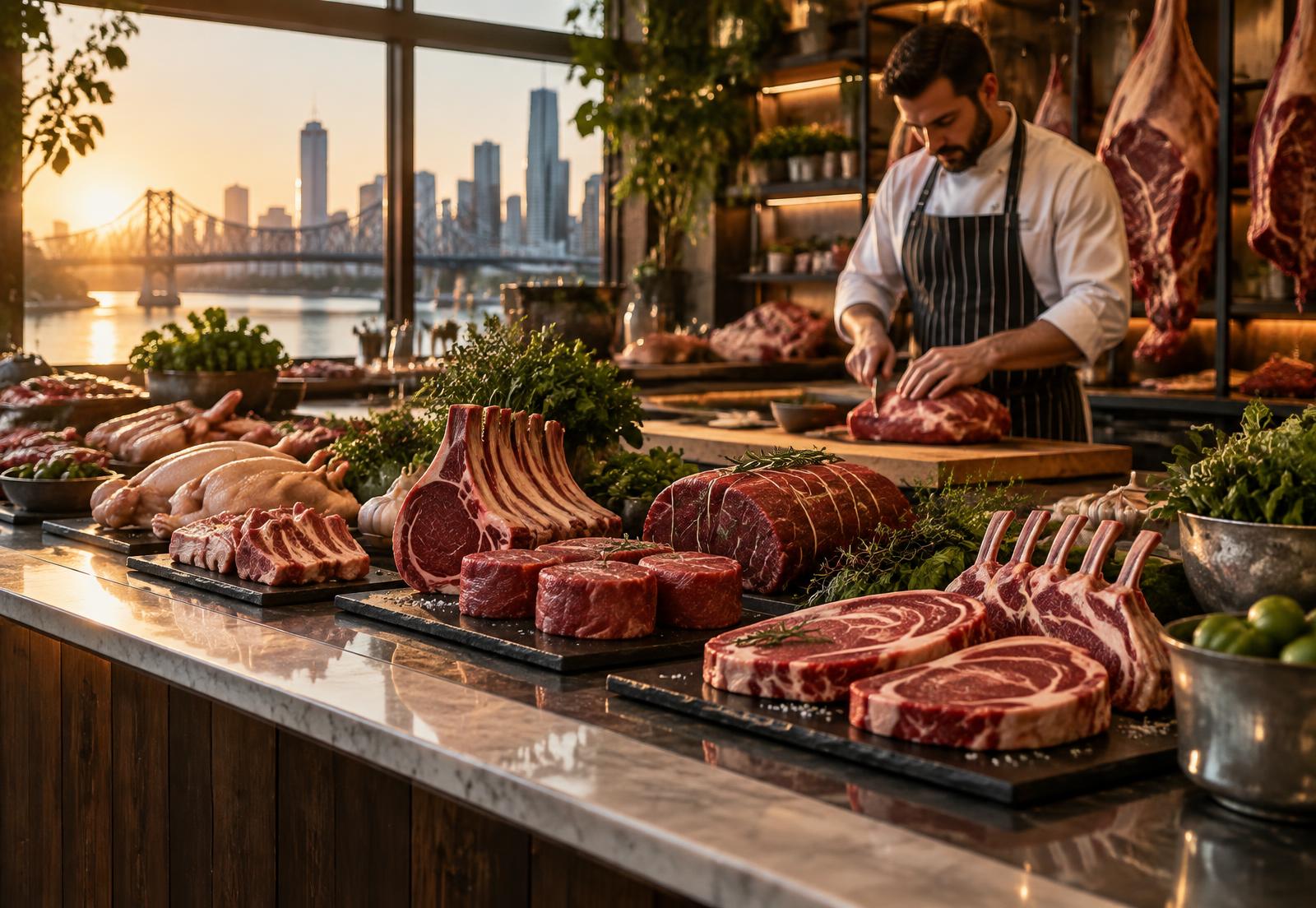 Premium cuts prepared at a Brisbane market counter